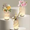 3D Printed Twisted Vase LED Lamp Nordic Minimalist Ambient Table Light Dual-Purpose Decor Lamp for Floral Arrangement, Ideal for Bedroom & Study Decor