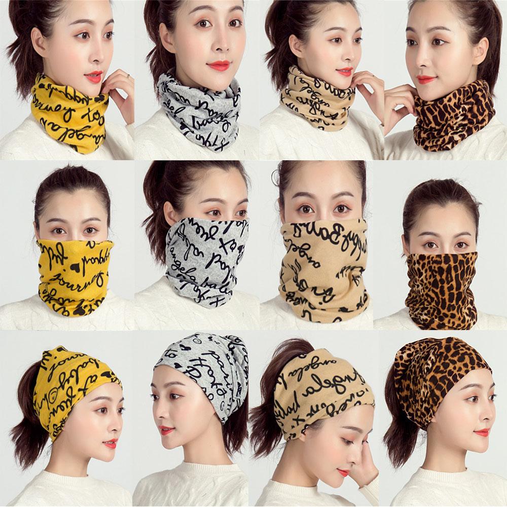 Unisex Cotton Ring Neck Scarf Headbands Autumn Winter Warm Soft Face Cover Outdoor Sports Warmer Snood Collar Headwear