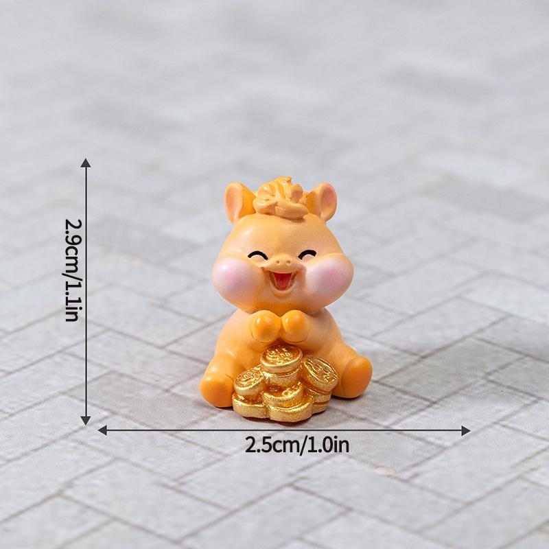2026 New Year Resin Pony Decoration Ornament Mini Car Desktop Ornament New Year Birthday Blessing Gift Spring Festival Crafts