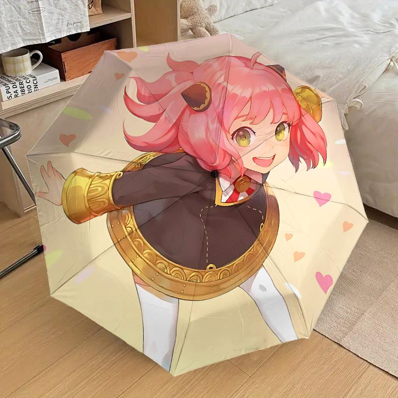 1PC Pink-haired girl Umbrella-8-Rib Reinforced, Automatic Open, Lightweight & Durable, Cute Fashion Accessory for Outdoor-P63