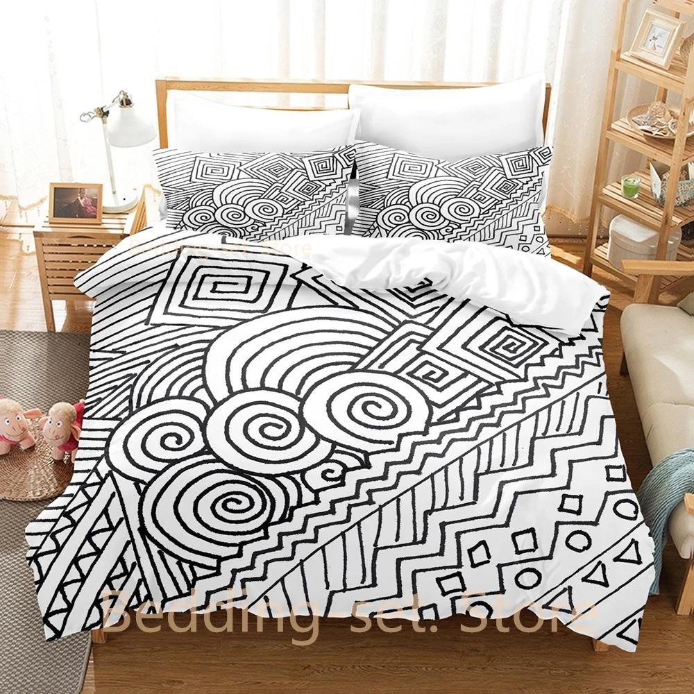 La Linea The Line Osvaldo Cavandoli Povlečení Jednolůžkové Twin Full Queen King Size Ložní souprava Dospělý Dítě Ložnice Sady povlaků na přikrývky Anime