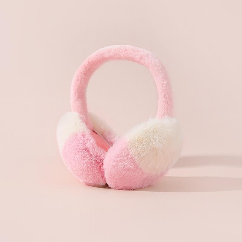 New Two-color Earmuff Women's Winter Warm Fleece Thickened Cold-proof Elastic Cap Hoop Plush Ear Bag