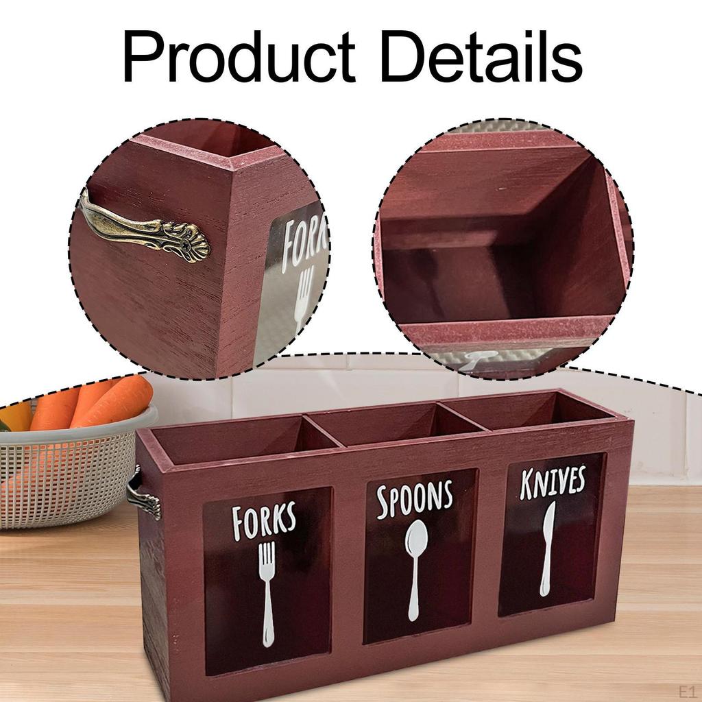Cutlery Organizer for Kitchen Utensils, Storage Container Spoons And Forks