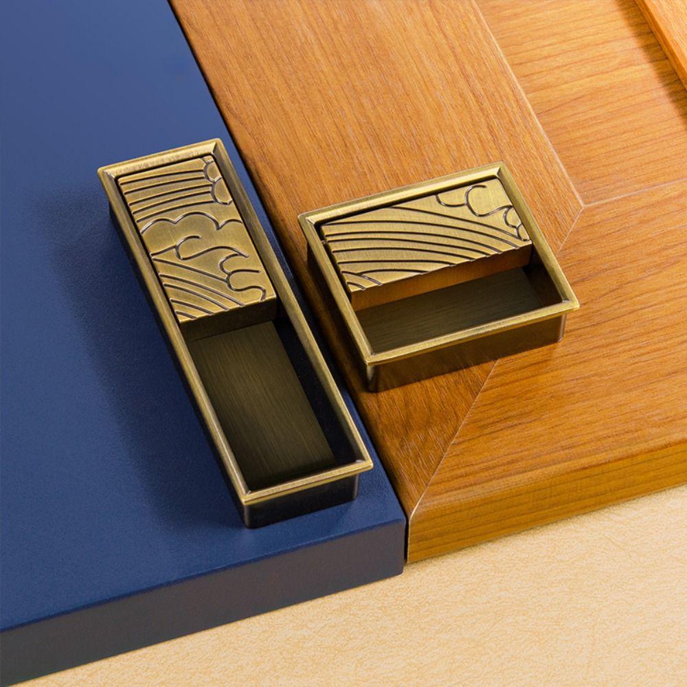 

Chinese Built-in Button Door Handle Zinc Zinc Zinc Alloy Drawer Knobs Simple Furniture Handle Cabinets