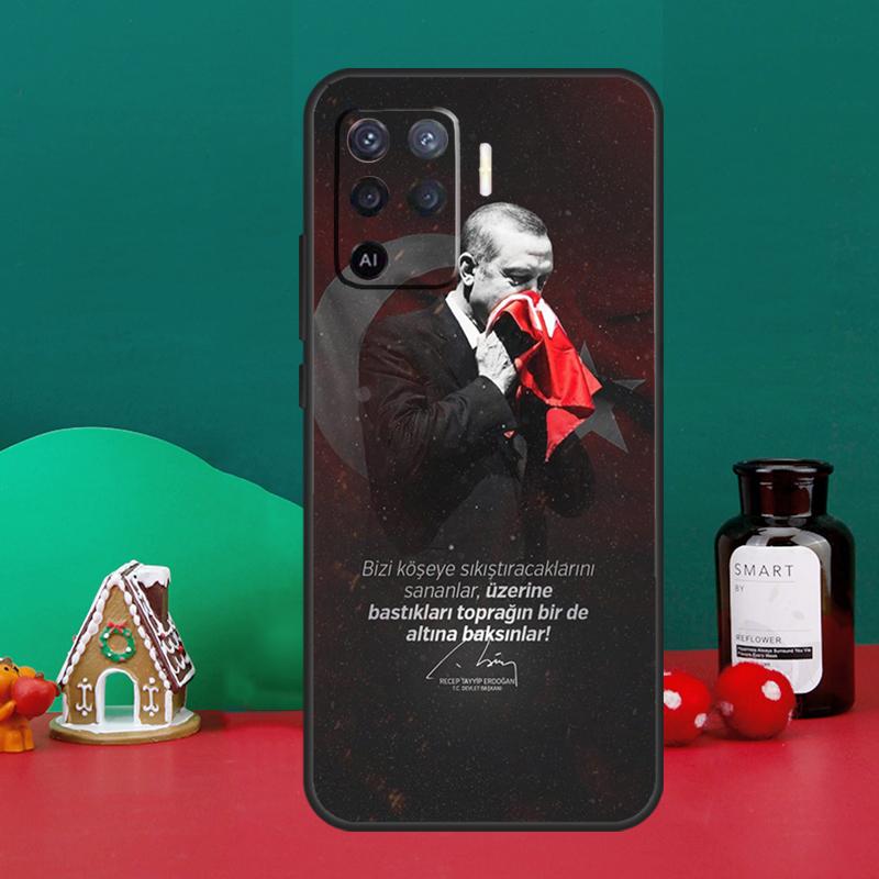 Cumhurbaşkanı Türkiye Recep Tayyip Erdoğan OPPO A54 A74 A94 A57S A53S A58 A78 A98 A16 A76 A96 A15 A17 A77 A5 A9 A52 A72 A79 kılıfı