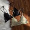 Women's Wirefree Lace Triangle Cup Front-Closure Bra - Uplift Summer Style with Thin Straps