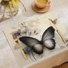 4pcs Elegant Butterfly Coasters - Modern Minimalist Table Decor with & Brown Butterfly Design, Heat-Resistant Surface Protectors for Dining Table