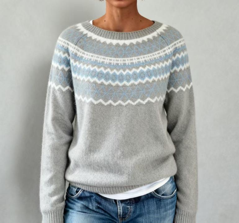 European & American Chunky Knit Jacquard Women's Sweater - Acrylic, Thickened for Autumn/Winter  