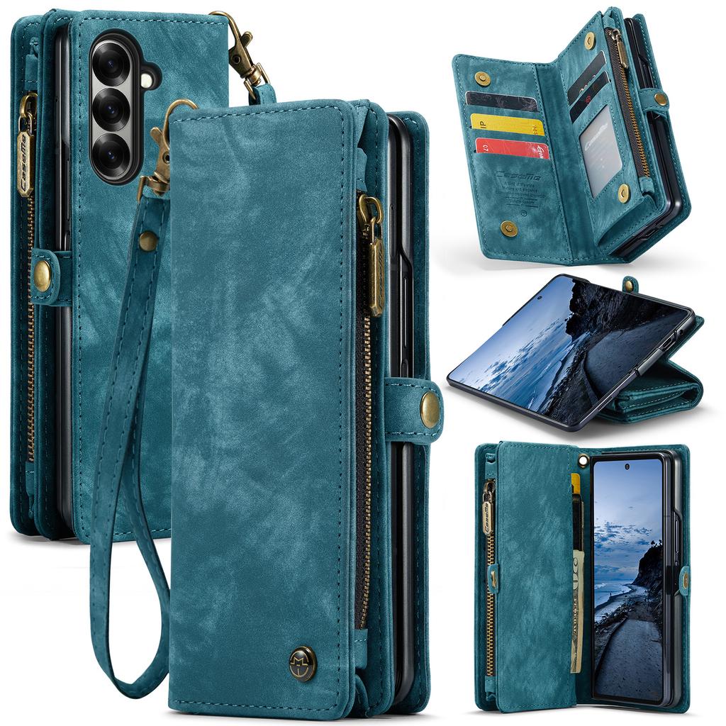 For Samsung Galaxy Z Fold7 5G Phone Cases CASEME 008 Leather Cover with Detachable Wallet and Strap