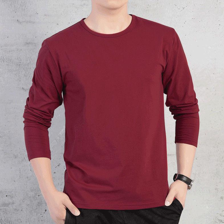 Men's Loose Fit Long-Sleeve Round Neck Top - Korean Style Youth Spring & Autumn Tee