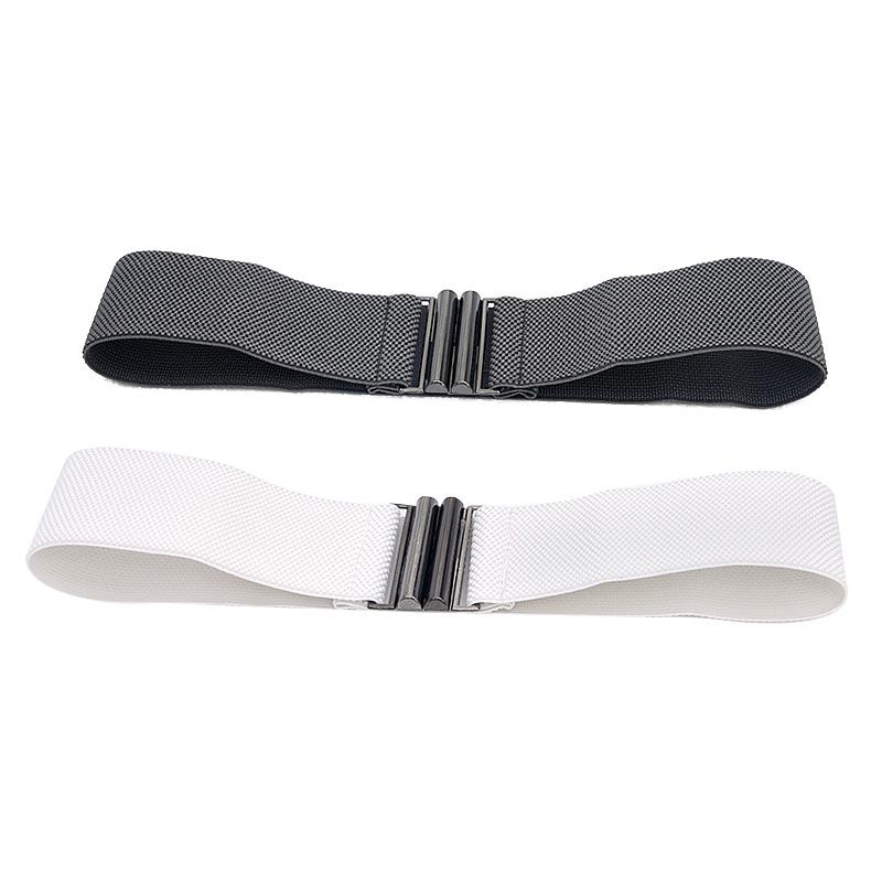 Womens Lady Fashion Elastic Cinch Belt Wide Stretch Waist Band Clasp Buckle