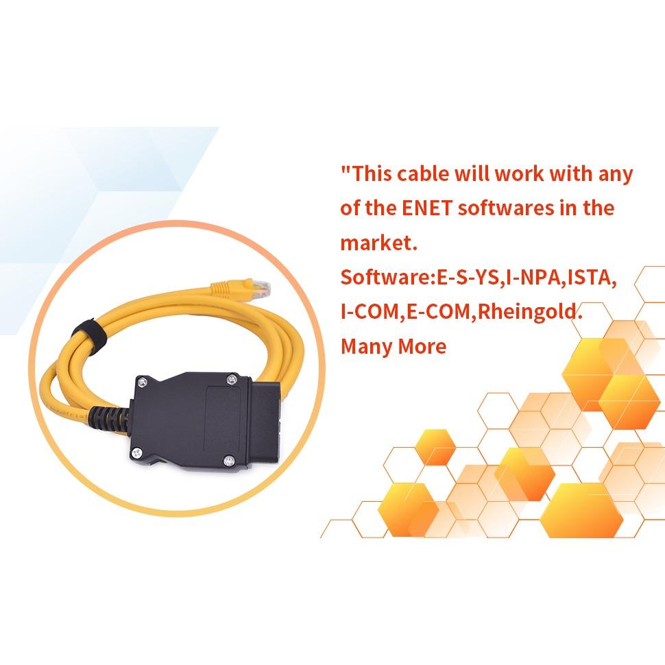 RJ-45 Cable, Connection Tools, Ethernet To OBD, Interface Cable, Coding for F Series for BMW
