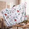 Christmas Flannel Throw Blanket Soft Warm Cozy For Sofa Bed Indoor Home Use Great Holiday Gift