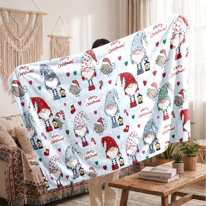 Christmas Flannel Throw Blanket Soft Warm Cozy For Sofa Bed Indoor Home Use Great Holiday Gift