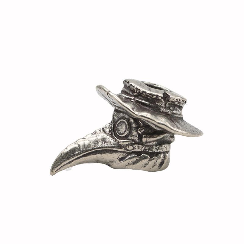 Medieval Europe Long Beak Mask Doctor Brass Knife Bead Lanyard Pendants DIY Paracord EDC Outdoor Tool Woven Hangings Accessories