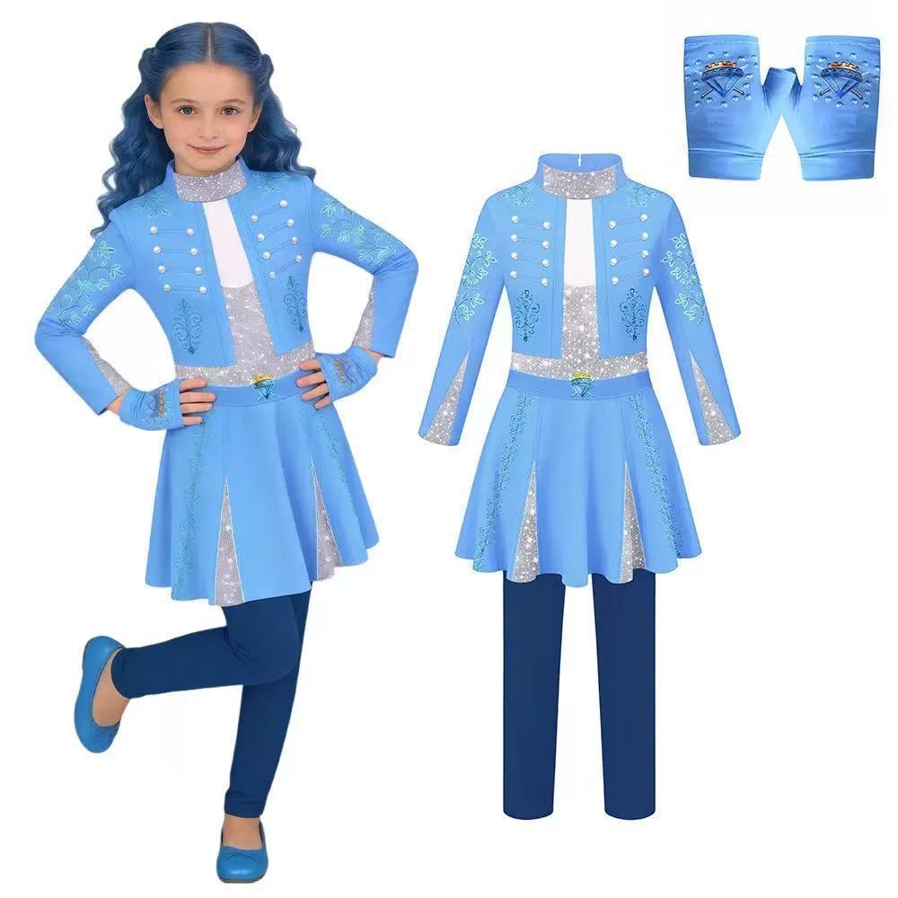 Halloween Kids Costume Dress Set Red Cosplay Outfit for Girls Boys Party Performance