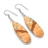 Natural Picture Jasper Gemstone 925 Sterling Silver Jewelry Earring 2.17" AEE-10730