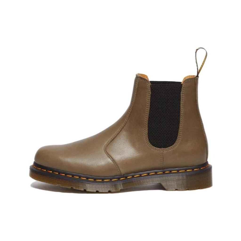 Dr. Martens 2976 Leather Comfortable Casual Short Chelsea Boots Unisex Boots Olive-Green 31002352