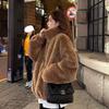 Retro simple solid color temperament stand collar thickened lamb wool imitation fur coat women's new winter models