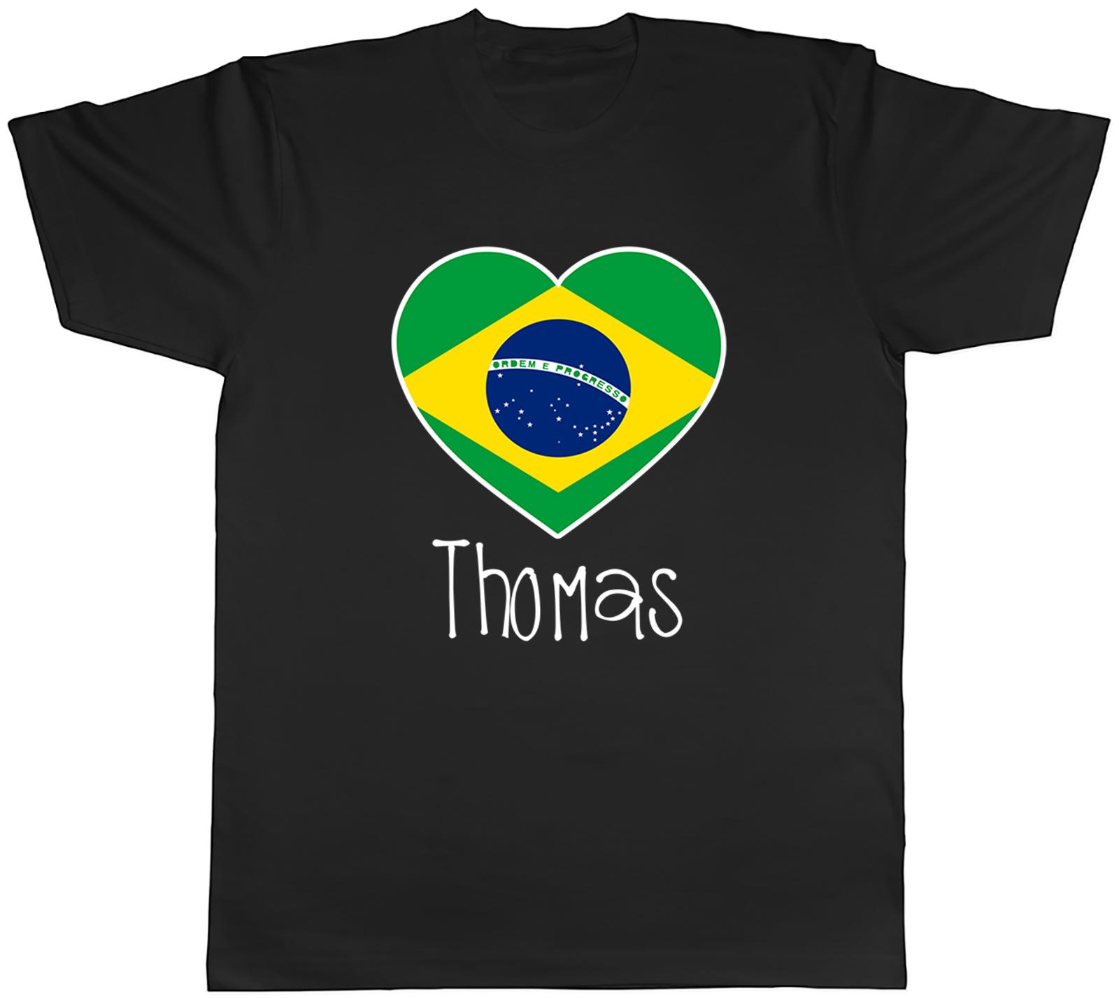 Personalised Love Brazil Football Fan Supporter Unisexs TShirt Tee Gift Top S