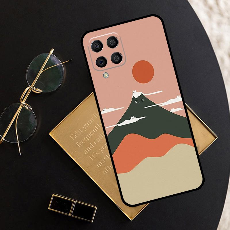 Cat Mount Fuji Japan Landscape For Samsung Galaxy M16 M06 M12 M13 M14 M15 M35 M55 M34 M54 M33 M53 M21 M31 M11 M32 M52 Case