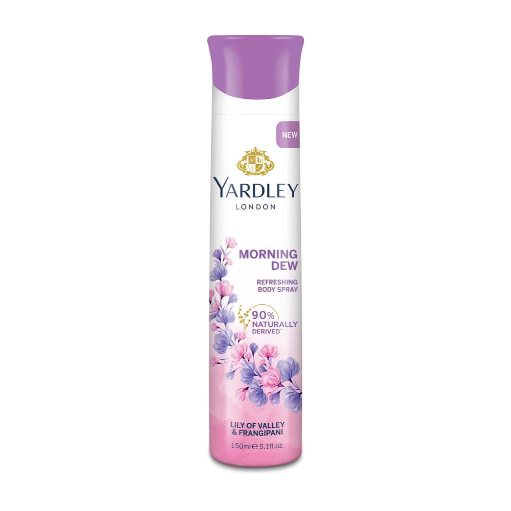 Yardley London Morning Dew Refreshing Deodorant Spray for Women 150 ml Floral All-Day Freshness