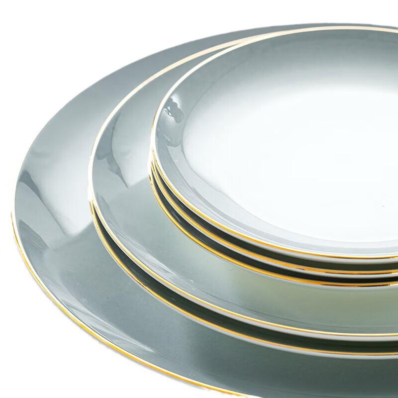 Wuhe Jingdezhen Keramik 10-Zoll Farbverlauf Grau Teller