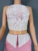 European-American Design Women's Striped Floral Tube Top & Straight-Leg Pants Set
