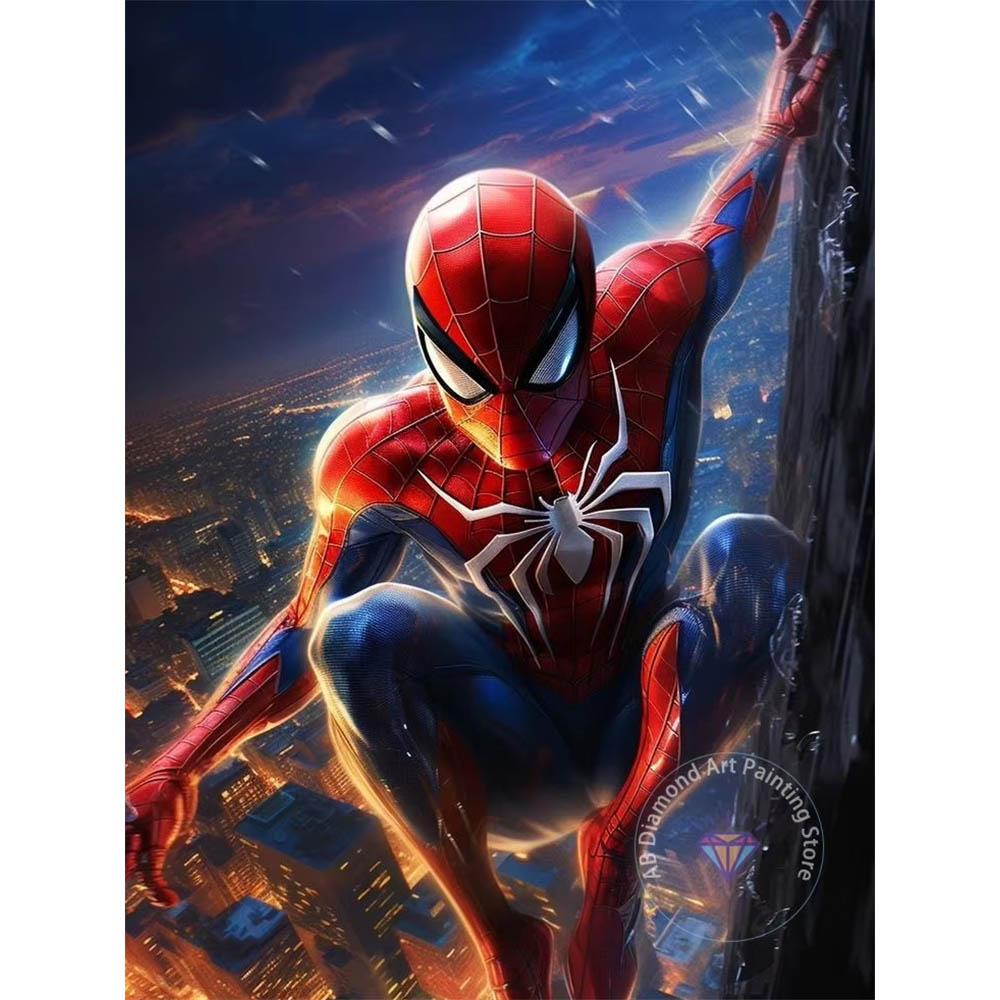 Spider-Man High-burning Realistic Style 5D Diamond Painting Full of Diamonds DIY Hand-applied Diamond Painting Hero Theme Decorative Painting Kit
