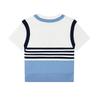 FILA Original Casual Comfortable Striped Simple Versatile T-Shirt Women tops Sky-Blue F11W439109FBU
