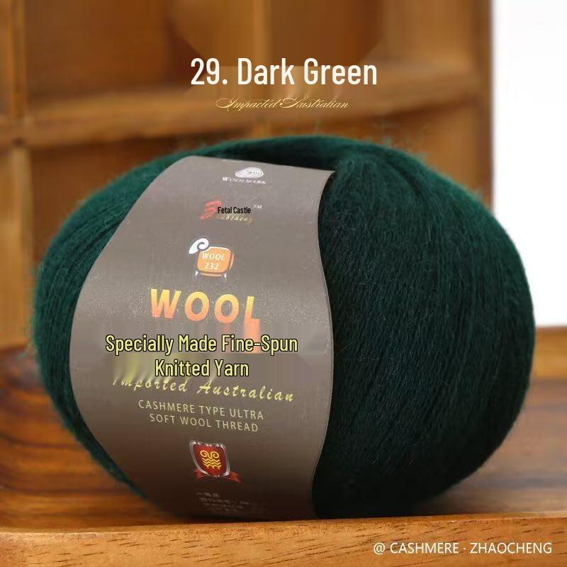 100% Cashmere 2-Ply Medium Fine Knitting Yarn for DIY Sweaters & Scarves