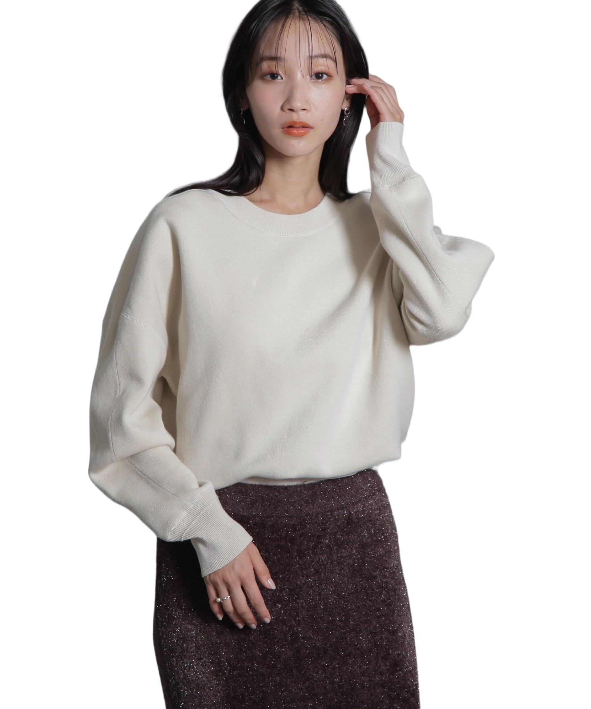 

Nano Universe Bonded Knit F Women s Pullover, 031, Off-White, 669-4222318
