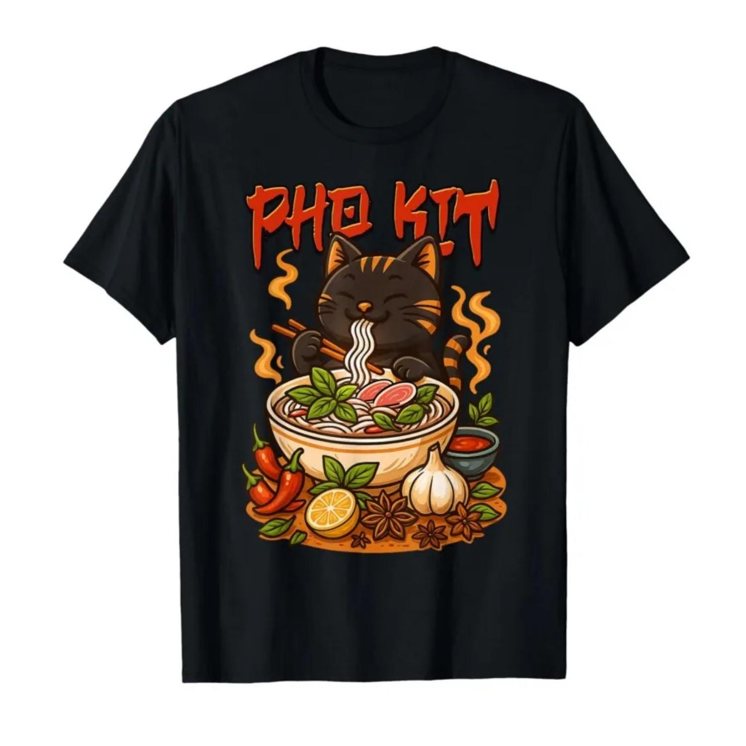 Pho Kit - divertida camiseta de Pho Kit Meme para mujeres camiseta de ga corta S чёрный