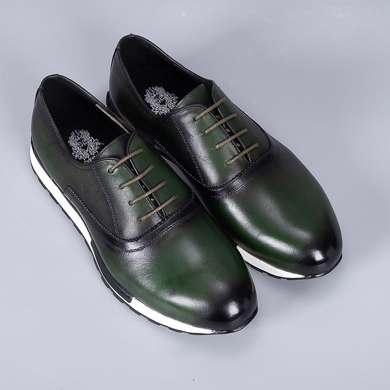 Fashion Luxury Mens Sneakers Genuine Leather Lace-Up Comfortable Oxford Vintage Casual Shoes for Men Outdoor Walking Flat Footwear