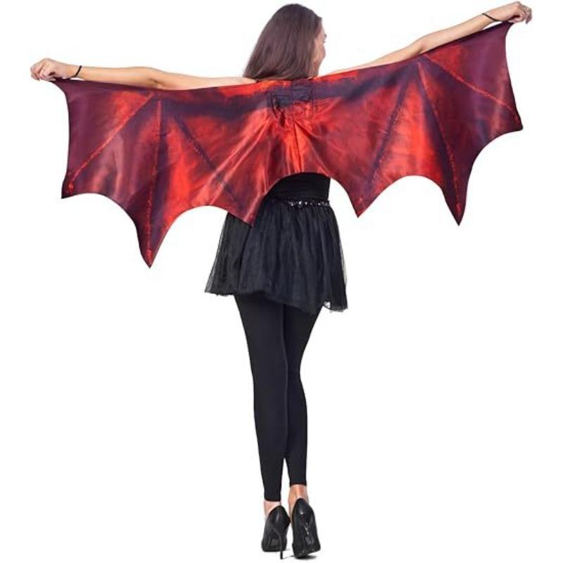 

Комплект аксессуаров для костюма Драконьи рога и крылья для женщин – Косплей Дьявольские крылья для взрослых, вечеринка one size красный