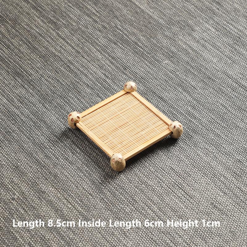 Bamboo Square Tea Coaster Heat-Resisting And High-Temperature Cup Mats Table Protector Reusable Wood Accessory Decor