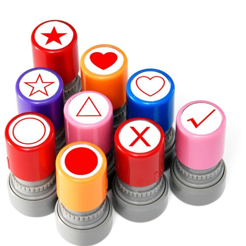 Self Inking Teacher Use Stamp DIY Mini Drawing Stamp Portable Math Geometry Stamp  Primary School