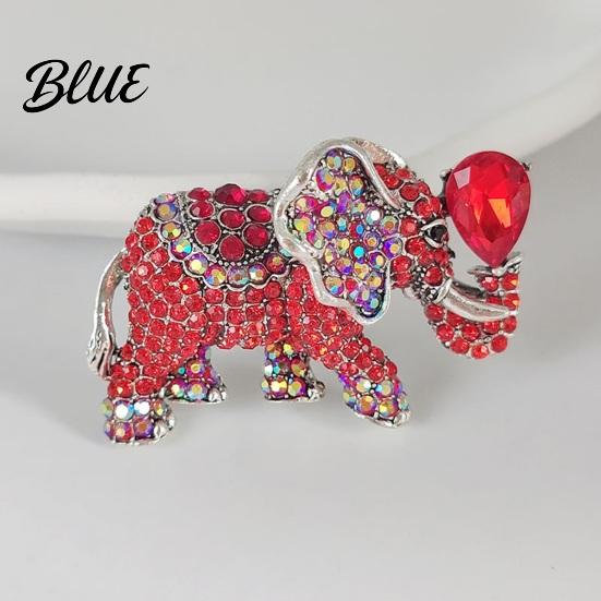 Rust-proof Brooch Rhinestone Elephant Pin for Women Sparkly Animal Lapel