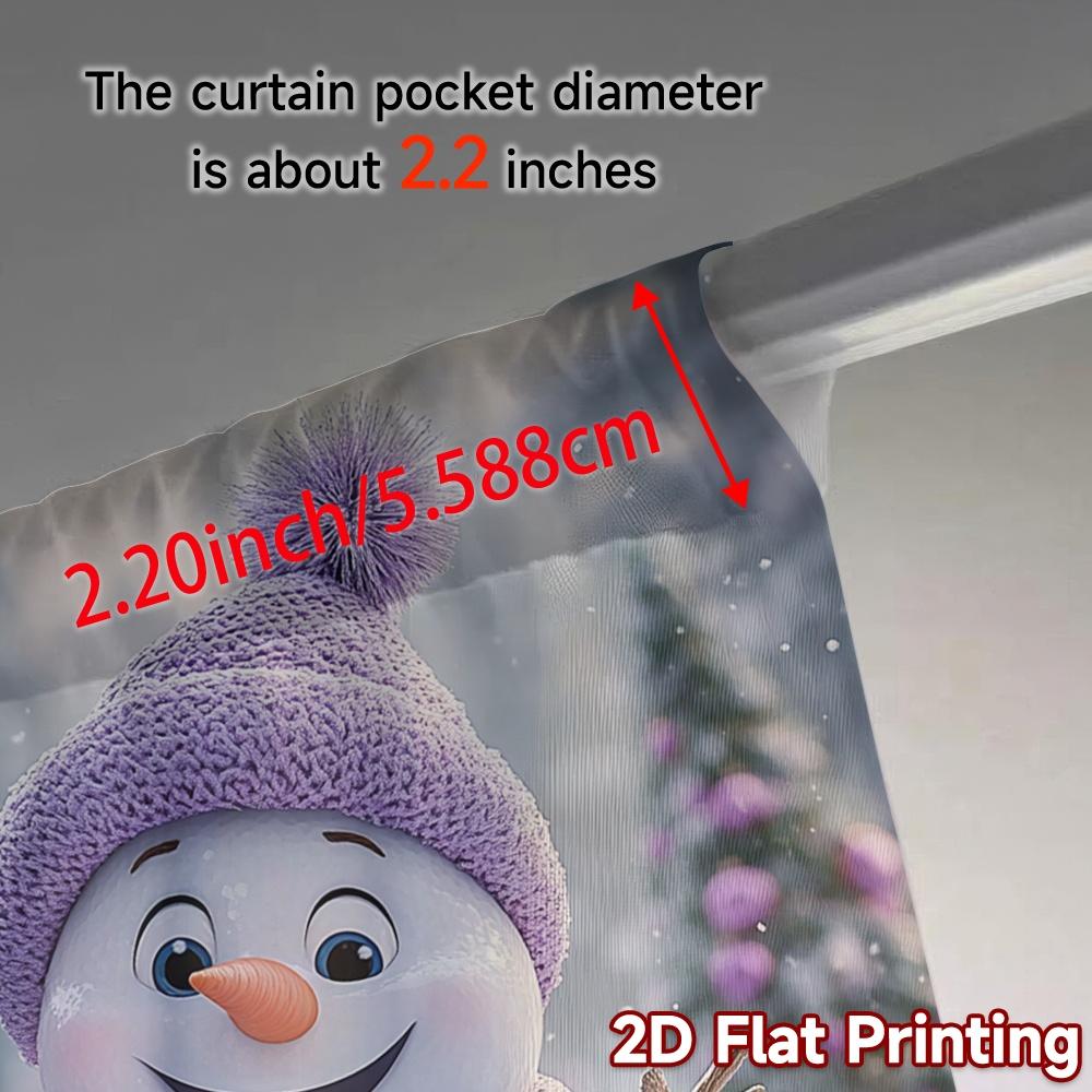 2pcs,Curtains Cute Snowman Winter Holiday_a Print Chic Curtains Polyester Easy Install Curtains Versatile All Use for Bedroom