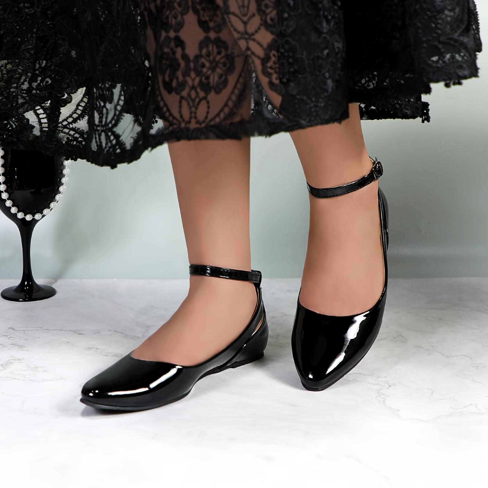 

Shoes Women Chunky Heel Ankle Strap Dress Shoes for Women 35 чёрный