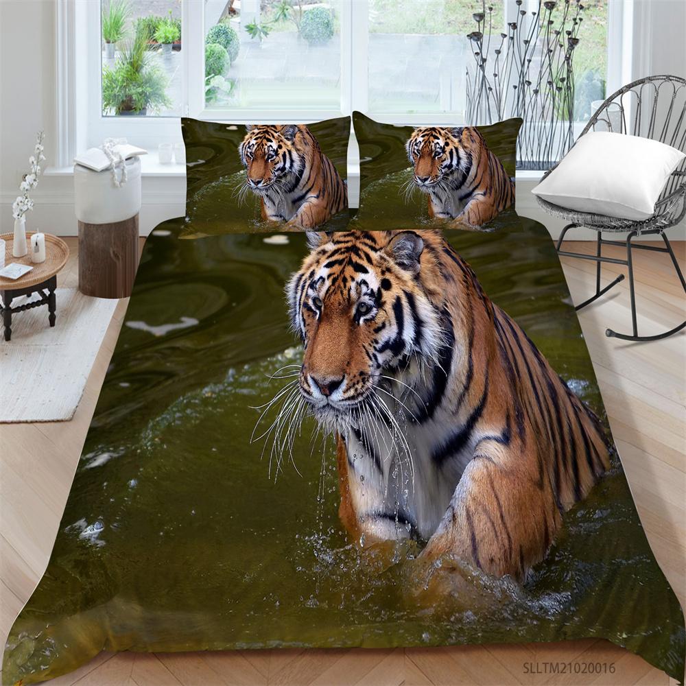 2023 New Style Bedding Sets 3D Lions Print Bedding Animals Style Home Bedroom Children Bedspreads Microfiber Quilt Cover