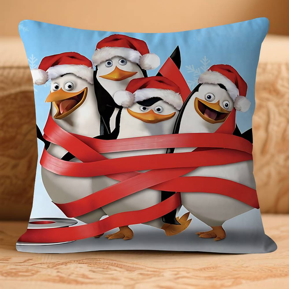 P-Penguins Of MadagascarS Pillow Case Removable Washable Cushion Cover – All-Season Soft Linen