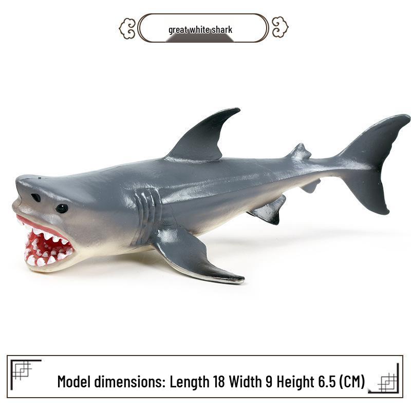 Marine Animal Simulation Model Figures: Shark, Dolphin, Hammerhead, Crab, Squid, Starfish for Kids' Education