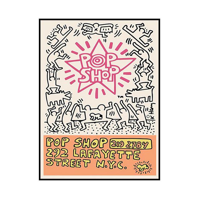 Keith Works Ausstellung, Leinwandgemälde, Graffiti-Stil, dekoratives Poster, Wohnzimmer, Wandkunst, Drucke, moderne Heimdekoration, ästhetisch