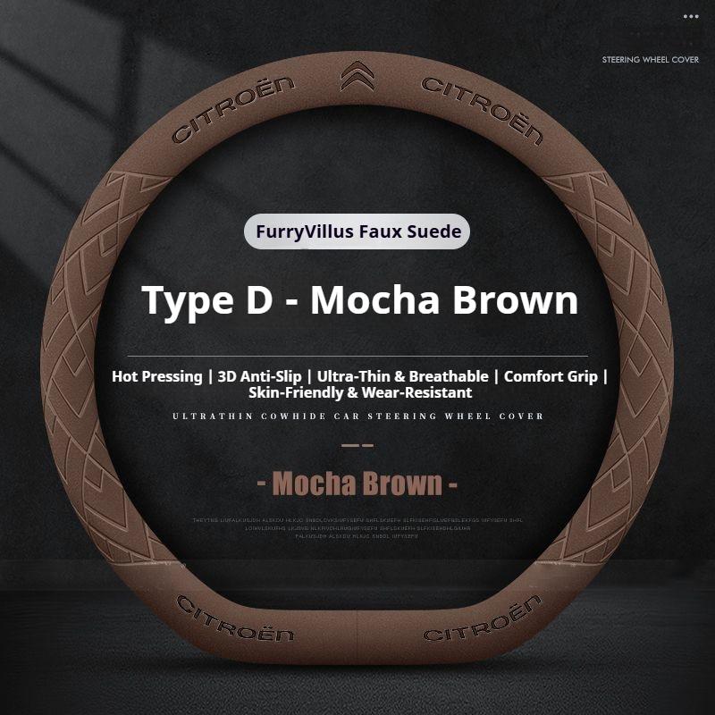 YKGBU1 Breathable suede Steering Wheel Cover For Citroen C1 C2 C3 C4 C5 C6 C4L Berlingo Picasso Aircross Sega Ely See Auto Accessories