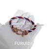 Bracciale Unisex Fei Family in Oro 18K Placcato, Ferro di Cavallo e Nodo Cinese Intrecciato, Bicolore in Nylon