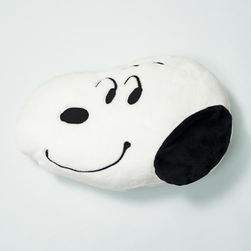 Nishikawa Snoopy Cushion in Blanket, 100x70cm, Washable, PEANUTS 75th Anniversary Face 3D Cushion, White, FQ95407604, PN5656BD
