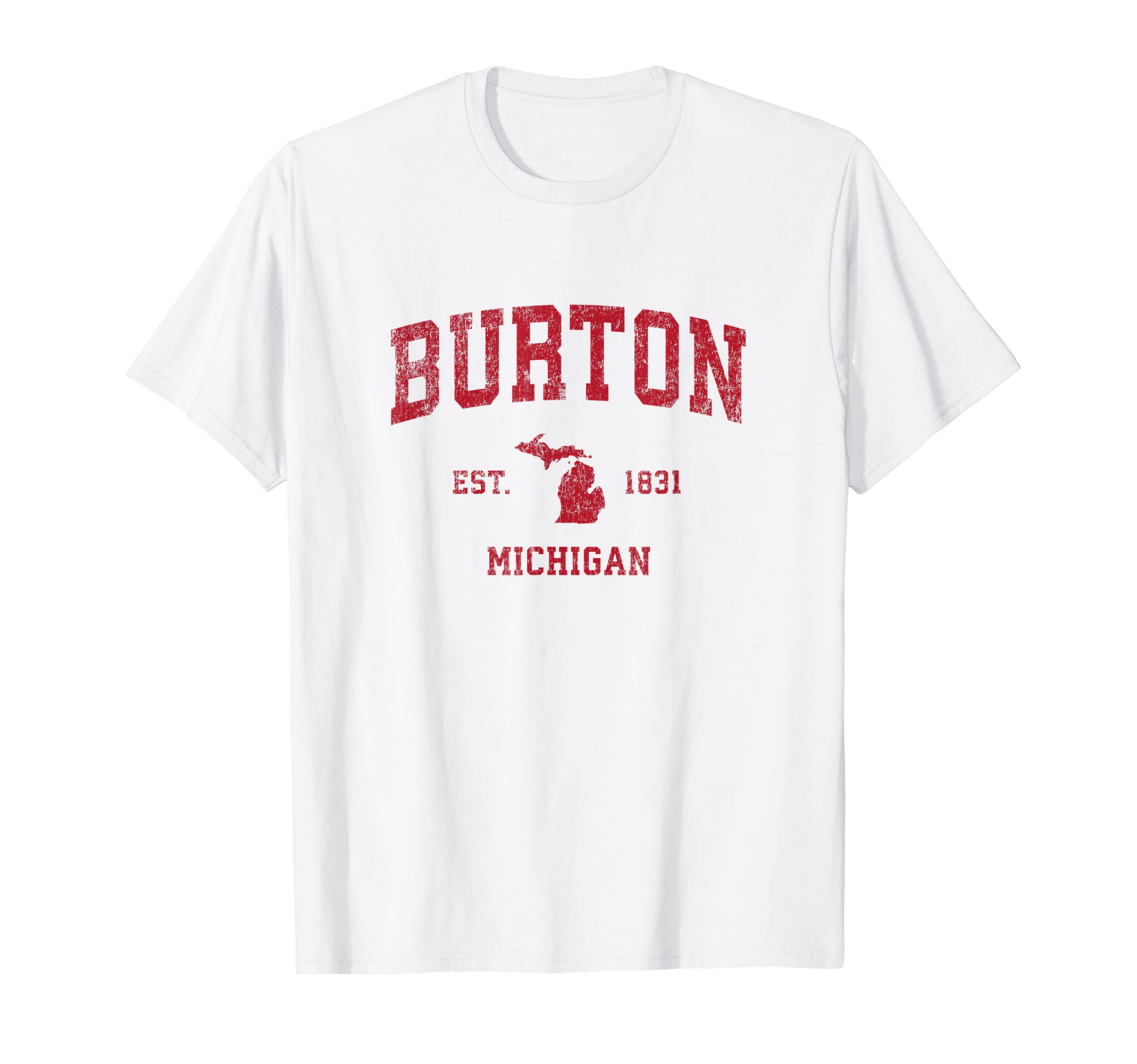 

Футболка Burton Michigan MI Vintage Sports Design с красным принтом