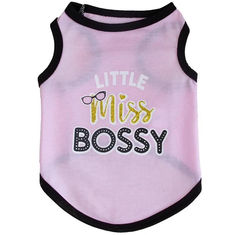 Letter Print Puppy Dog Sleeveless Vest Summer Pet Clothes For Small Dogs Pomeranian Bichon T-shirt Outfits Ropa Para Perros