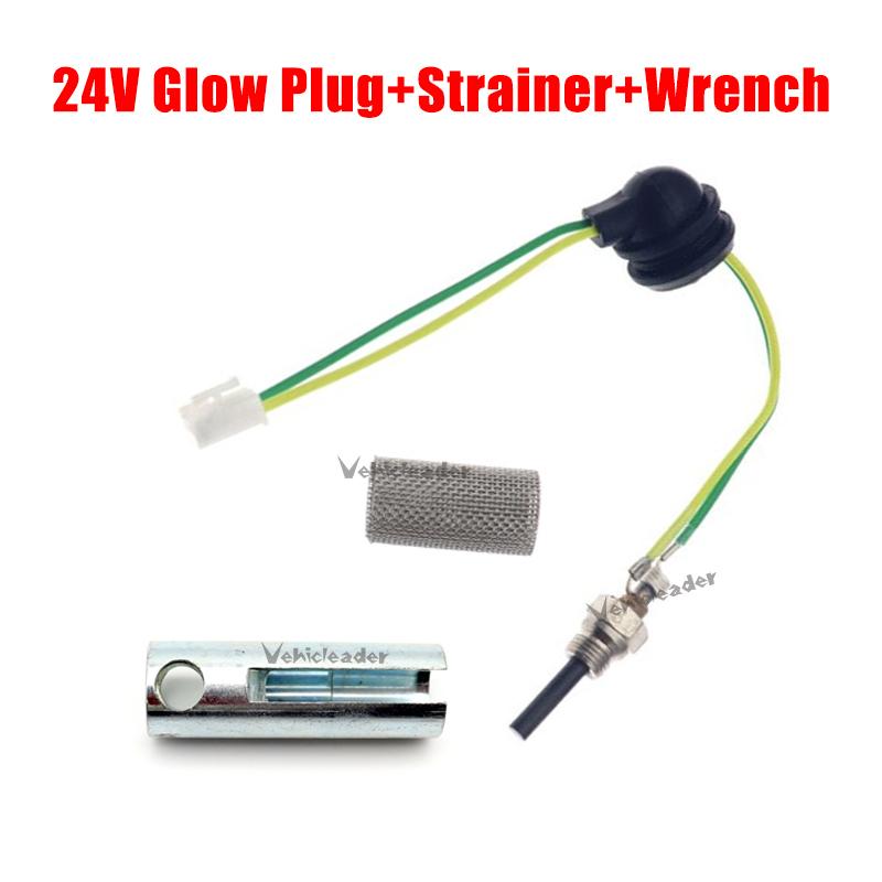 12V/24V Car Heater Burner Motor Gaskets Strainers Glow Plug+ Wrench For 2kw 5kw Autonomous Truck Cab Heater Air Parking Heater